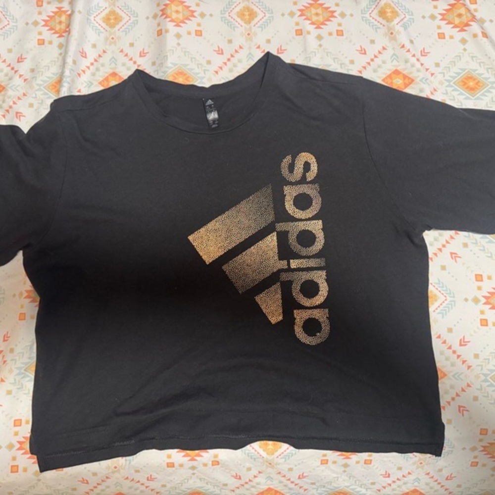 Adidas || Black and Gold Short Sleeve Tee